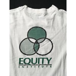 White Single Stitch T Shirt XL Vintage USA Made ISM  WASISM EQUITY INSTITUTE